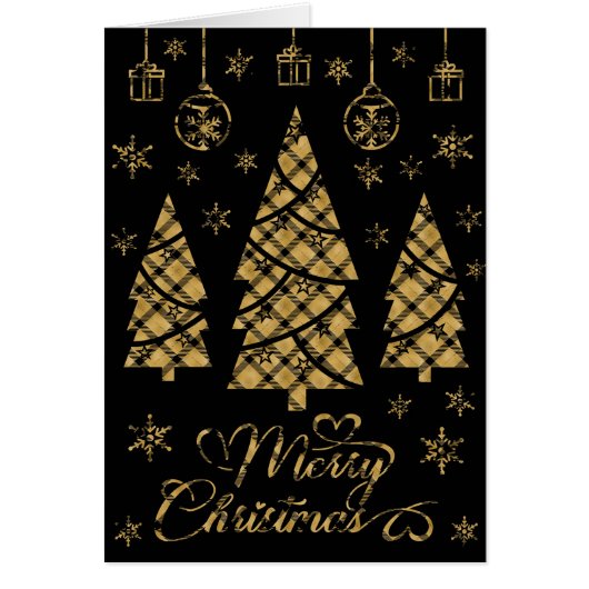 Noir Or Plaid Derrière Noir Noir Coupe de Noël (Devant)