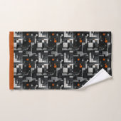 Noir Orange Gris Géométrique Moderne (Serviette à main)
