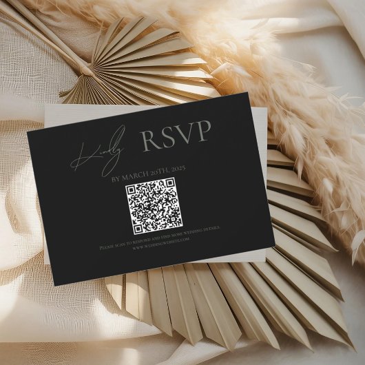 Noir où jamais commence Sage Wedding Cartes RSVP