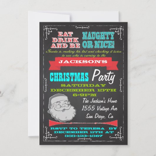 Noir ou Nice Invitations de Noël (Devant)