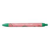 Noir Pastèque Pastèque Fruit Rose Rouge Stylo Encre Noi (Devant)