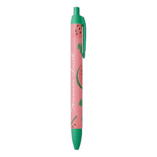 Noir Pastèque Pastèque Fruit Rose Rouge Stylo Encre Noi