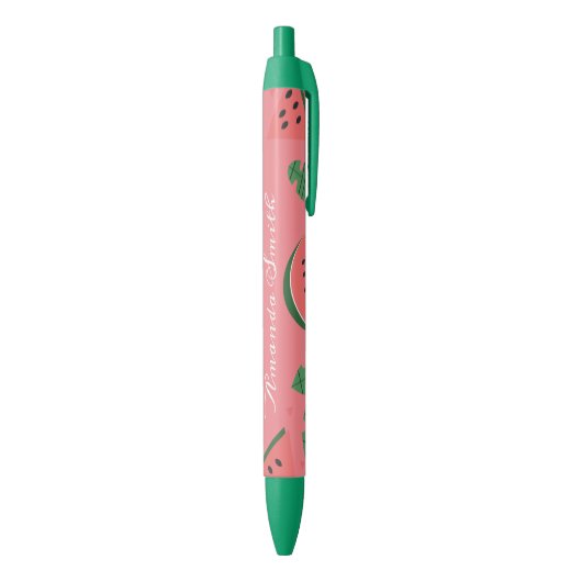 Noir Pastèque Pastèque Fruit Rose Rouge Stylo Encre Noi (Bas (Vertical))