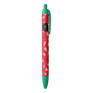 Noir Pastèque Pastèque Fruit Rose Rouge Stylo Encre Noi