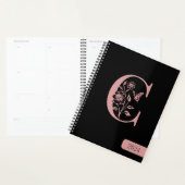 Noir Peach monogramme initiales nom minimaliste 20 (Devant avec enveloppe)