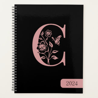 Noir Peach monogramme initiales nom minimaliste 20
