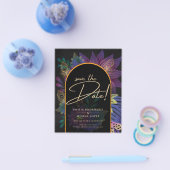 Noir Peacock Jewel Tones Floral Wedding Flyer (Enkel)