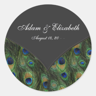 Noir Peacock mariage Favoriser Étiquette