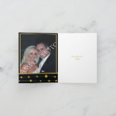 Noir, perles de feuille d'or mariage moderne Merci (Intérieur)
