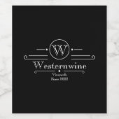 Noir Personnalisé Étiquette de bouteille de vin de (Étiquettes simples)