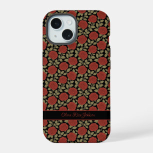 Noir Personnalisé Floral Rose Motif