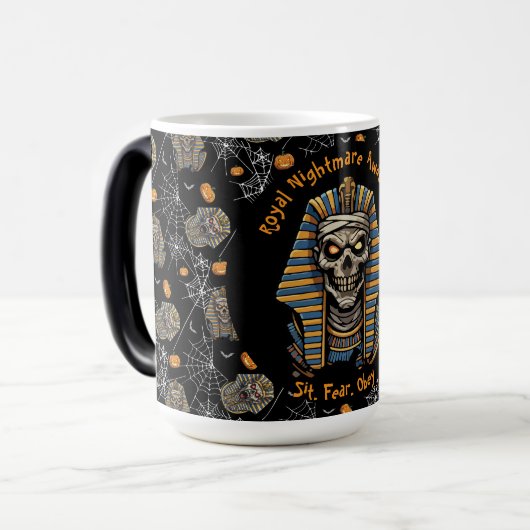 🖤 Noir Pharaoh Mummy Mug 🎃 👑 (Devant gauche)