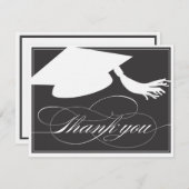 Noir plat de la carte de note de Merci d'obtention (Devant / Derrière)