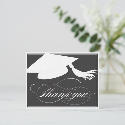 Noir plat de la carte de note de Merci d'obtention (Debout devant)