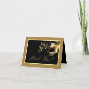 Noir plié d'or du carte de remerciements mis XV