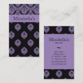 Noir pourpre de carte de visite de double à la (Devant / Derrière)
