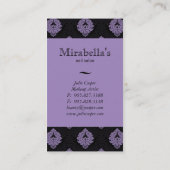 Noir pourpre de carte de visite de double à la (Dos)