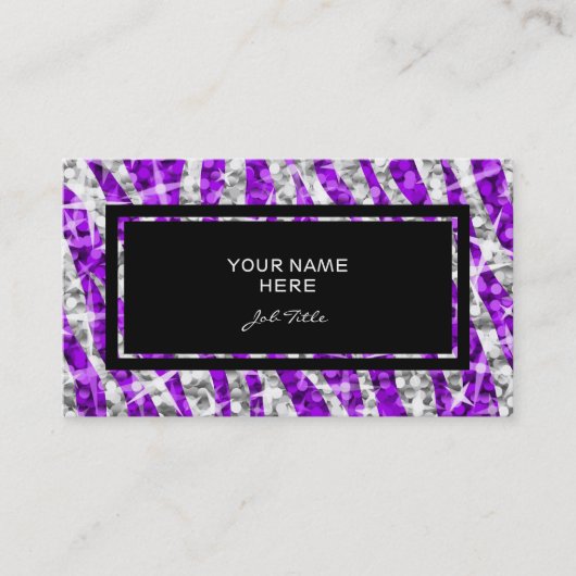 Noir pourpre de carte de visite de rectangle de (Devant)