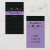 Noir pourpre de remous de damassé de carte de (Devant / Derrière)