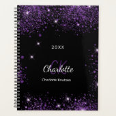 Noir pourpre parties scintillant acellulaire monog (Devant)