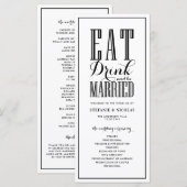 Noir | Programmes de mariage Manger Boire et être (Devant / Derrière)