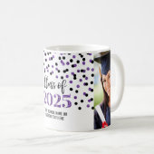 Noir Purple Classe de 2025 Café Mug (Devant droit)