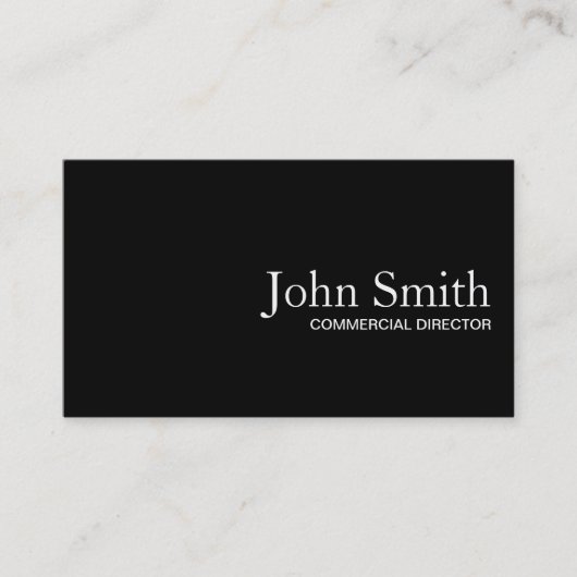 Noir QR Code Directeur commercial Carte de visite (Devant)
