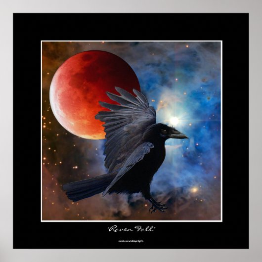 NOIR RAVEN & ECLIPSING MOON Imaginaire Art Poster (Devant)