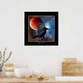 NOIR RAVEN & ECLIPSING MOON Imaginaire Art Poster (Cuisine)