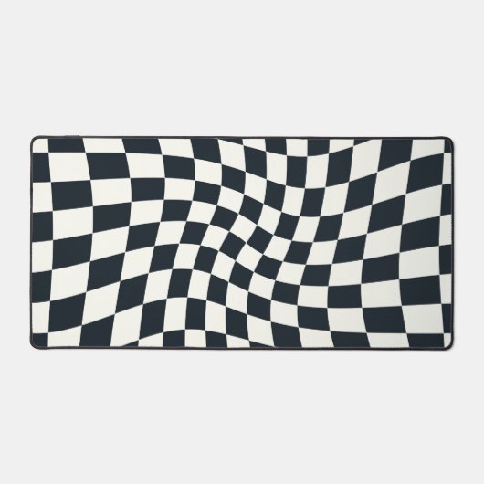 Noir rétro blanc coché À damiers déformé (Recto)