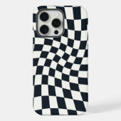 Noir rétro blanc coché À damiers déformé (Verso)