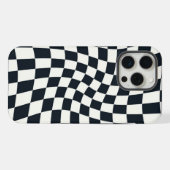 Noir rétro blanc coché À damiers déformé (Verso Horizontal)