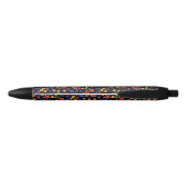 Noir Rétro stylo chic de coutume d'impression florale (Dos)