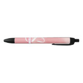 Noir Rose Aquarelle Monogramme Stylo (Bas)