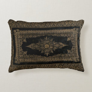 Noir rose de grunge d'or de livre de coussins