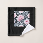 noir & rose élégant Floral moderne (Gant de toilette)