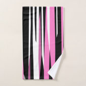 Noir rose et blanc Abstrait (Serviette à main)