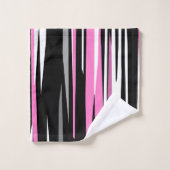 Noir rose et blanc Abstrait (Gant de toilette)
