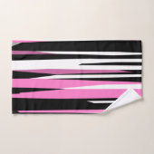 Noir rose et blanc Abstrait (Serviette à main)