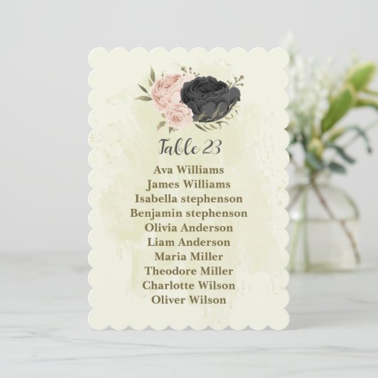 noir rose fleurs assise carte carte (Debout devant)