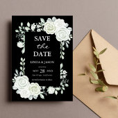 Noir Rose gothique Mariage Enregistrer La Carte Da