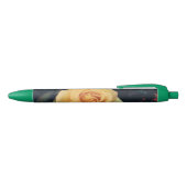 Noir Rose jaune sur stylo vert (Haut)