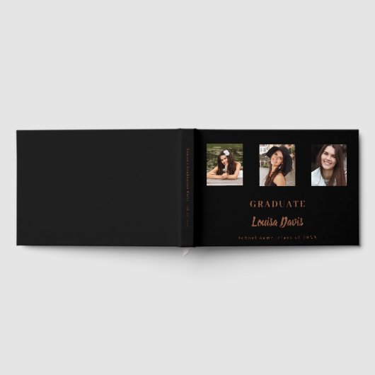 Noir rose or nom script photo Graduation (Complet)