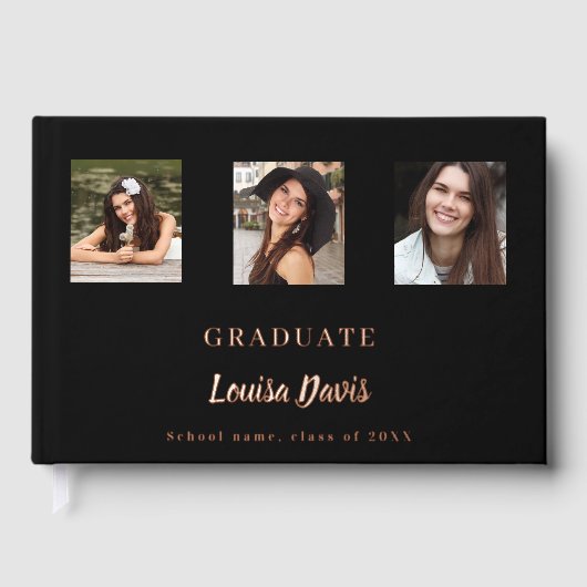 Noir rose or nom script photo Graduation (Recto)