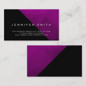 Noir rose violet simple Carte de visite simple (Devant / Derrière)