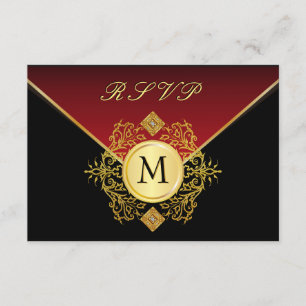 Noir rouge Anniversaire Anniversaire Mariage RSVP