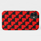Noir rouge coeur coque (Dos (Horizontal))
