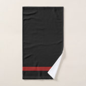 Noir + Rouge foncé (Serviette à main)