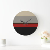 Noir, rouge, gris et horloge bronzage (Maison)