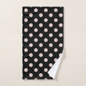 Noir & Rouge Légèrement Rose Points Ronds (Serviette à main)